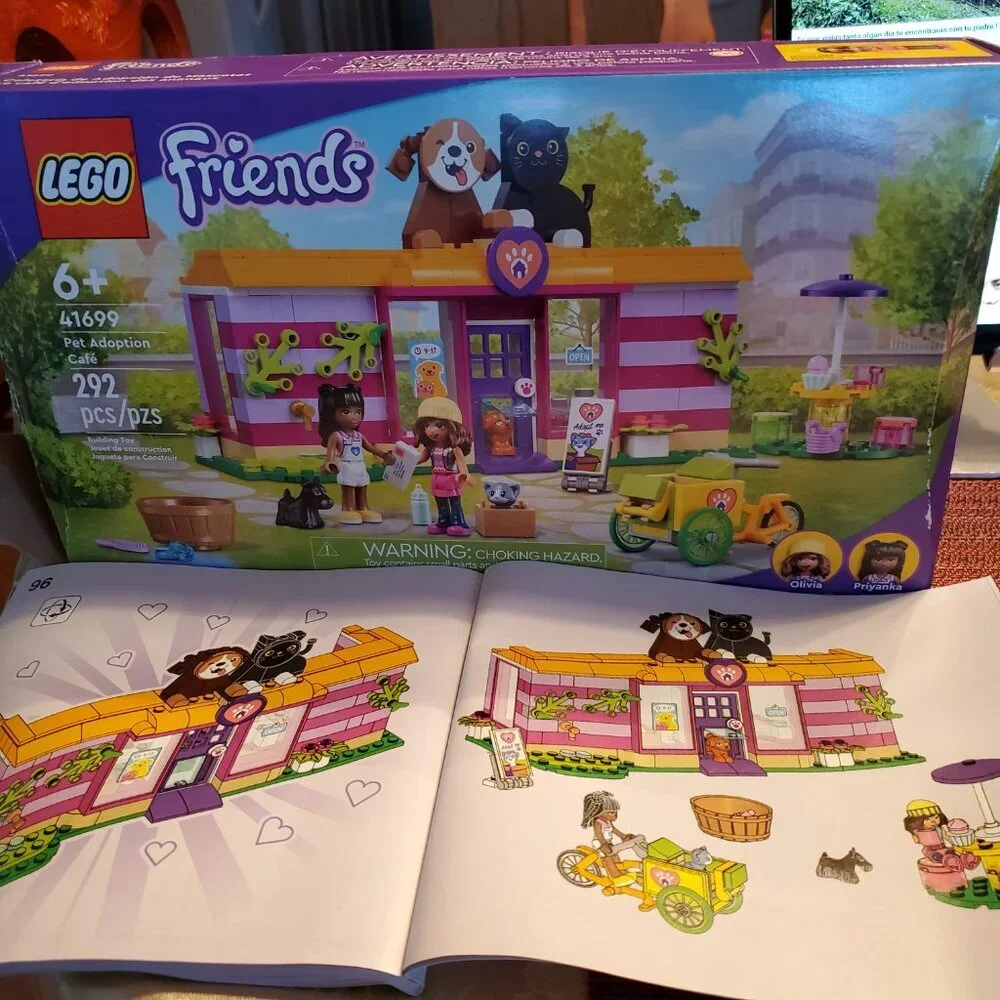 Lego 41699 Friends- Pet-Adoption Cafe 192 Pieces Building Toy Kit Set.